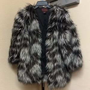 H&M grey fur coat size 10